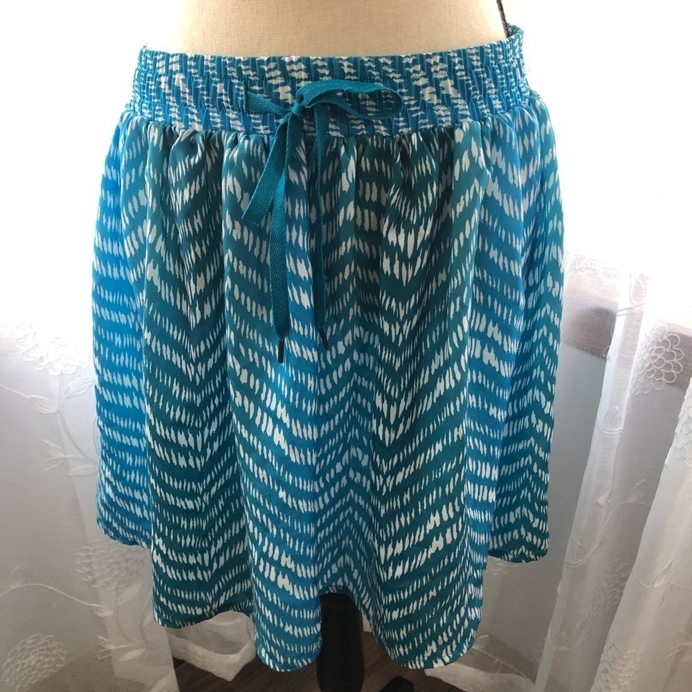 🎄Smart set short skirt blue/green boho  M